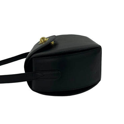Celine Vintage Star Ball Logo Calf Leather Mini Shoulder Bag Pochette Black — view 5