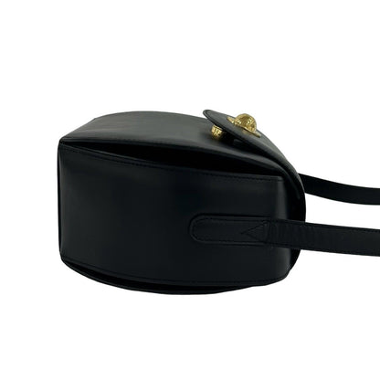Celine Vintage Star Ball Logo Calf Leather Mini Shoulder Bag Pochette Black — view 6