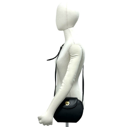 Celine Vintage Star Ball Logo Calf Leather Mini Shoulder Bag Pochette Black — view 2