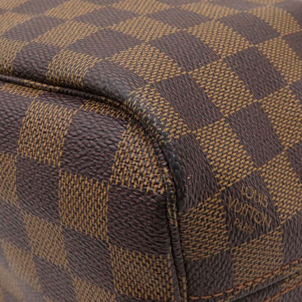 Louis Vuitton Tote Bag Neverfull PM Damier Canvas Ebene Gold Brown — view 4