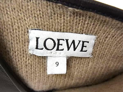 Loewe Anagram Leather Gloves Cold Dark Brown — view 3