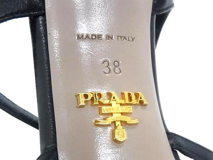Prada Leather High Heels Shoes Black — view 5