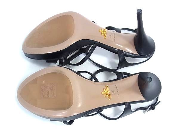 Prada Leather High Heels Shoes Black — view 4