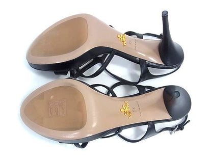Prada Leather High Heels Shoes Black — view 4