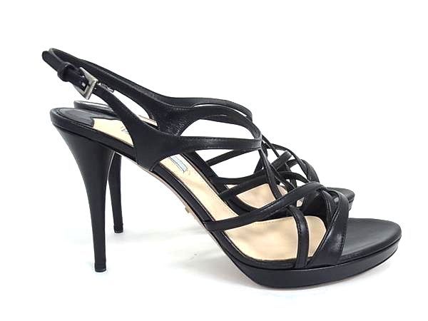 Prada Leather High Heels Shoes Black — view 2