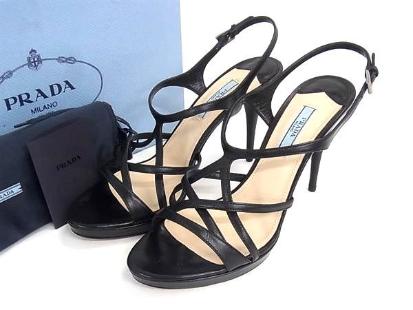 Prada Leather High Heels Shoes Black