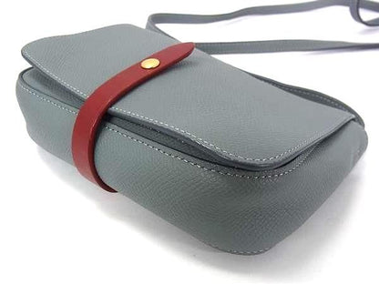 Celine Leather Crossbody Shoulder Bag Pochette Blue Gray — view 4