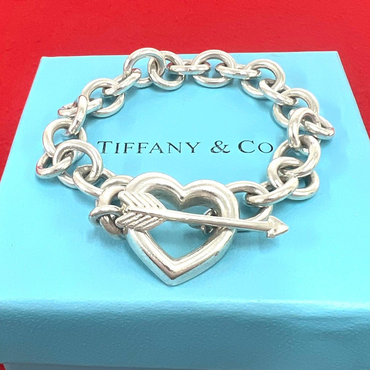 Tiffany & Co Vintage Heart Arrow Bracelet 925 Sterling Silver