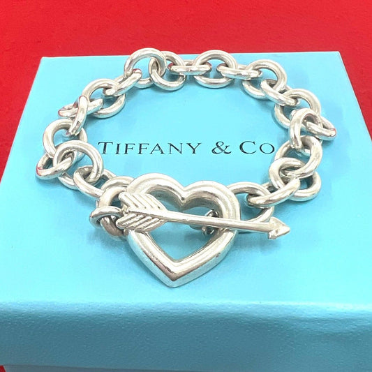 Tiffany & Co Vintage Heart Arrow Bracelet 925 Sterling Silver