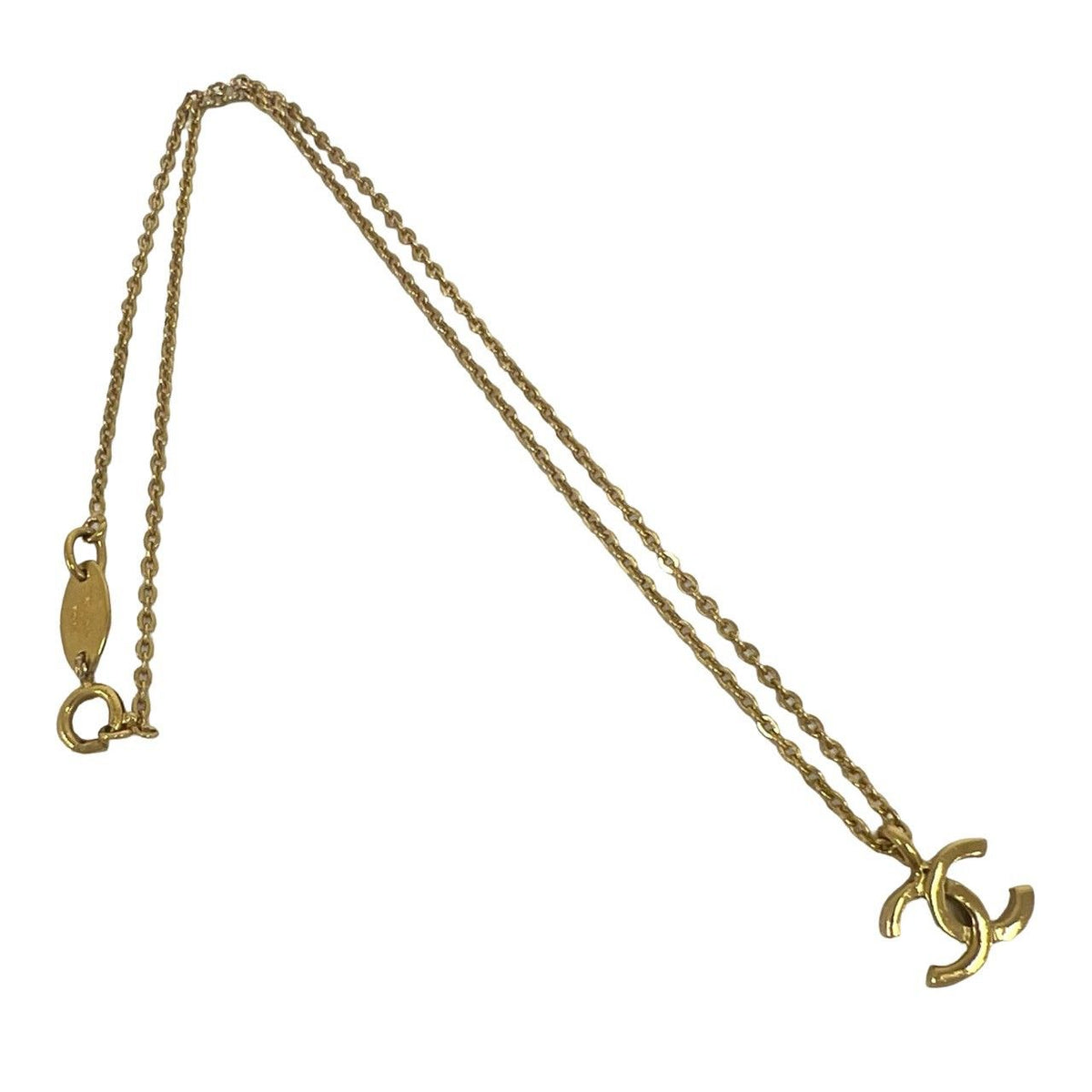 Chanel Vintage CC Logo Chain Necklace Gold — view 6