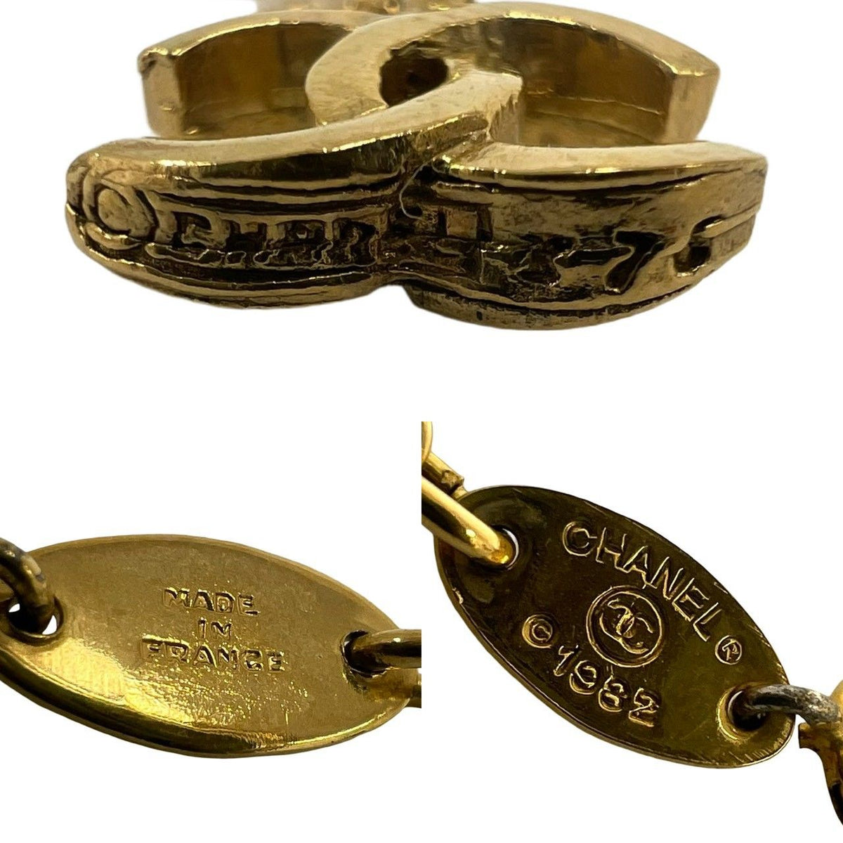 Chanel Vintage CC Logo Chain Necklace Gold — view 3