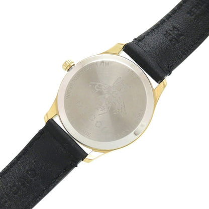 Gucci 126.5 SS Leather White Shell Black Quartz Watch Dial — view 5
