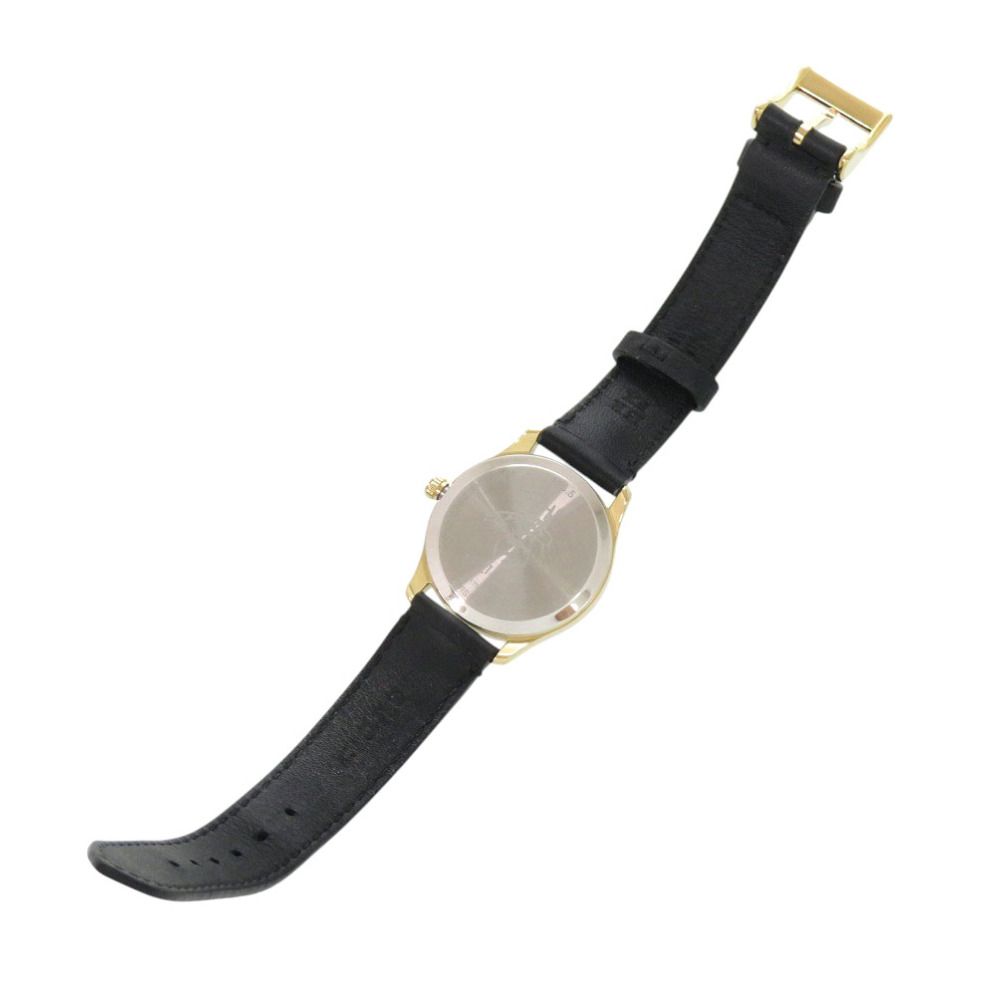 Gucci 126.5 SS Leather White Shell Black Quartz Watch Dial — view 4