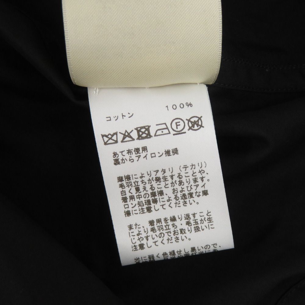 Hermes Sellier Buttons with Belt Cotton Black Loose Dress 40 — view 8