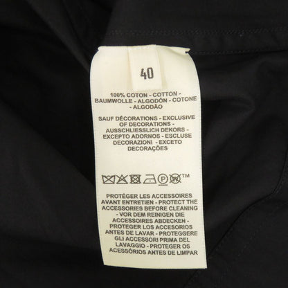 Hermes Sellier Buttons with Belt Cotton Black Loose Dress 40 — view 7