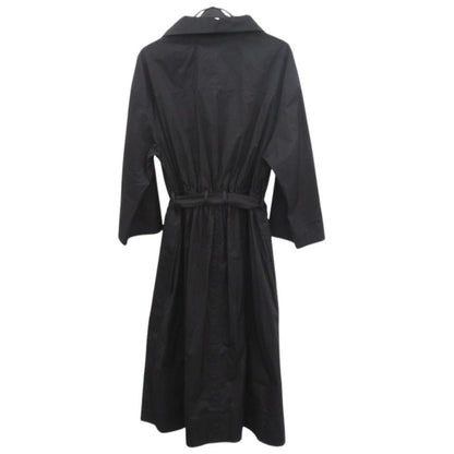 Hermes Sellier Buttons with Belt Cotton Black Loose Dress 40 — view 2