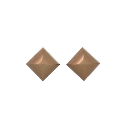 Hermes Medor Reversible Metal Navy Gold Earrings — view 3