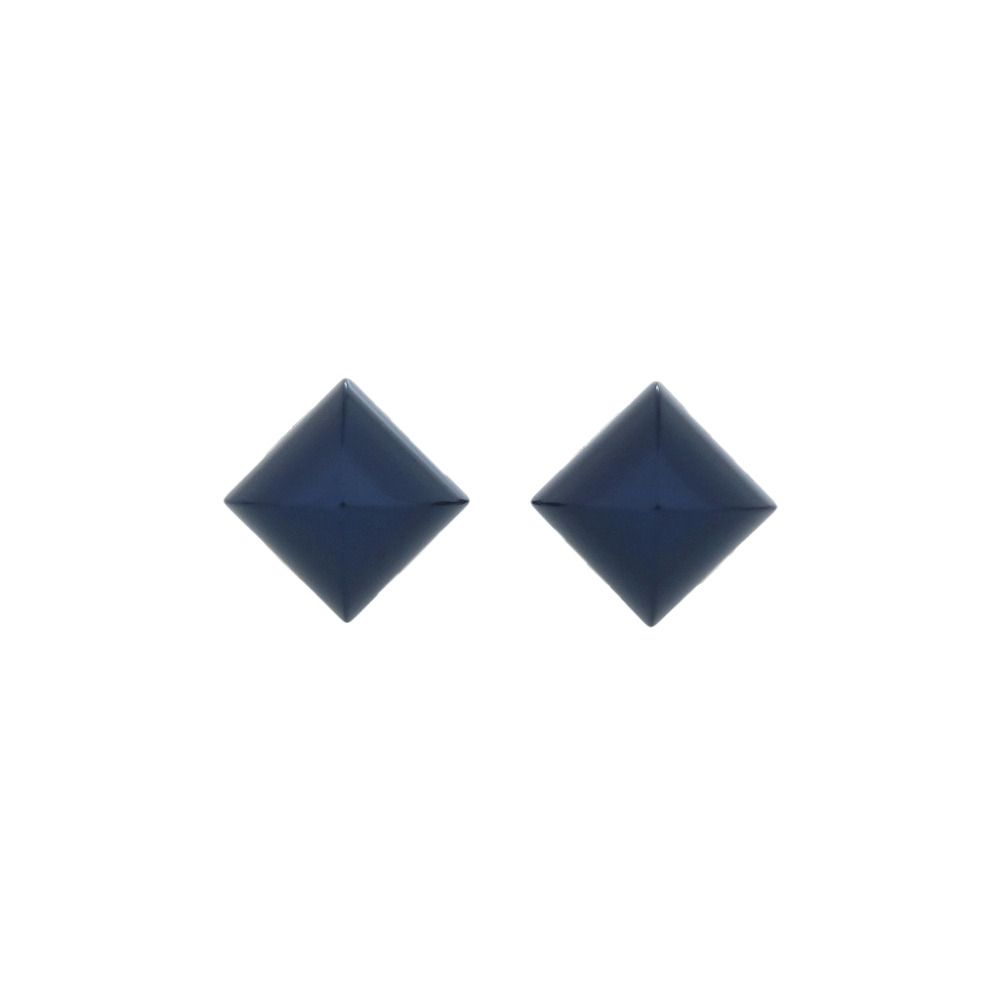 Hermes Medor Reversible Metal Navy Gold Earrings