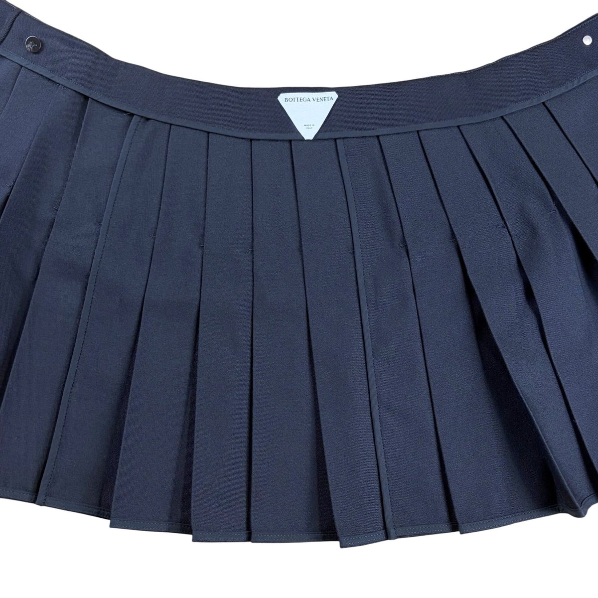 Bottega Veneta High Waist Pleated Mini Skirt Black Knee Length Asymmetric Style — view 5