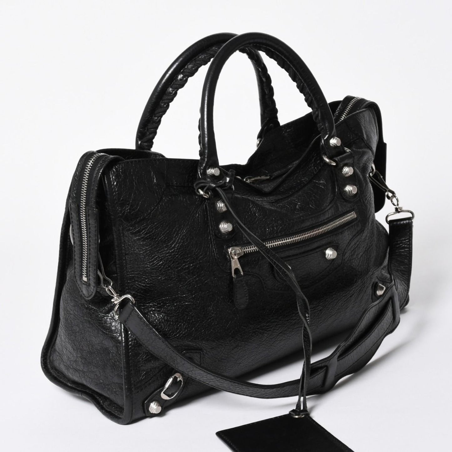 Balenciaga the Giant City 2-Way Shoulder Bag Black Silver — view 3