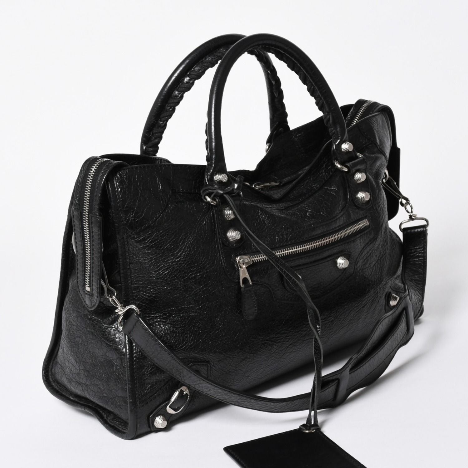 Balenciaga the Giant City 2-Way Shoulder Bag Black Silver — view 3