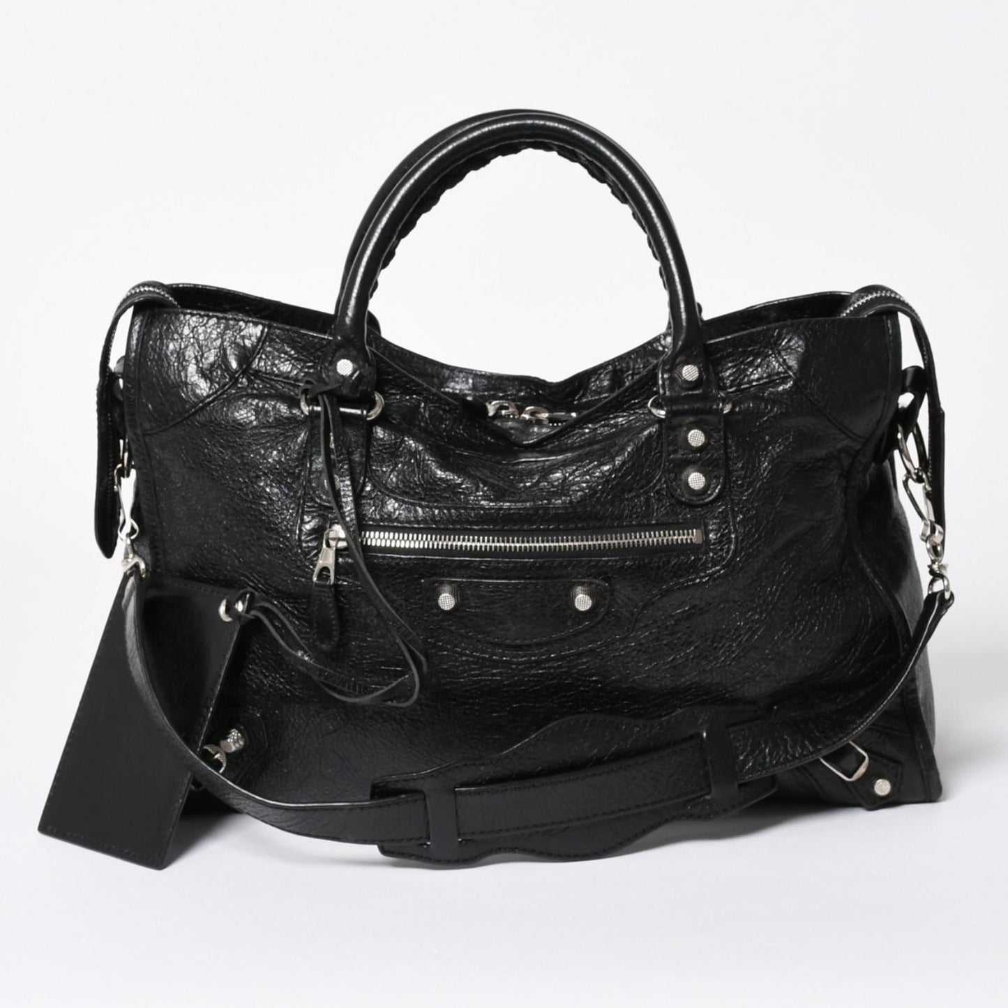 Balenciaga the Giant City 2-Way Shoulder Bag Black Silver