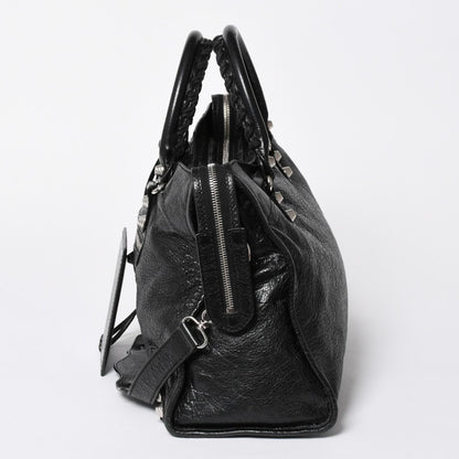 Balenciaga the Giant City 2-Way Shoulder Bag Black Silver — view 4