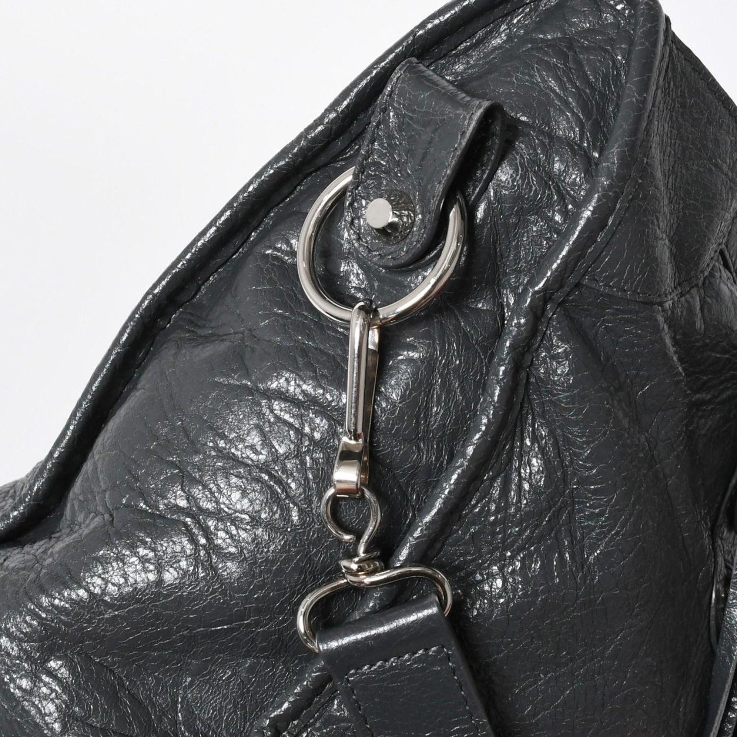 Balenciaga the City 2-Way Shoulder Bag Dark Gray Silver — view 7