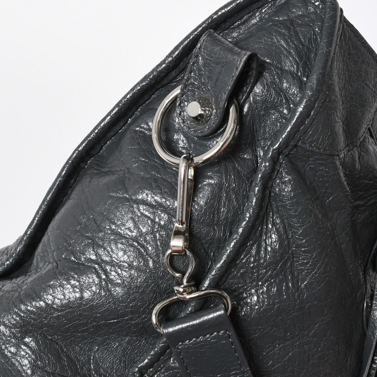 Balenciaga the City 2-Way Shoulder Bag Dark Gray Silver — view 7