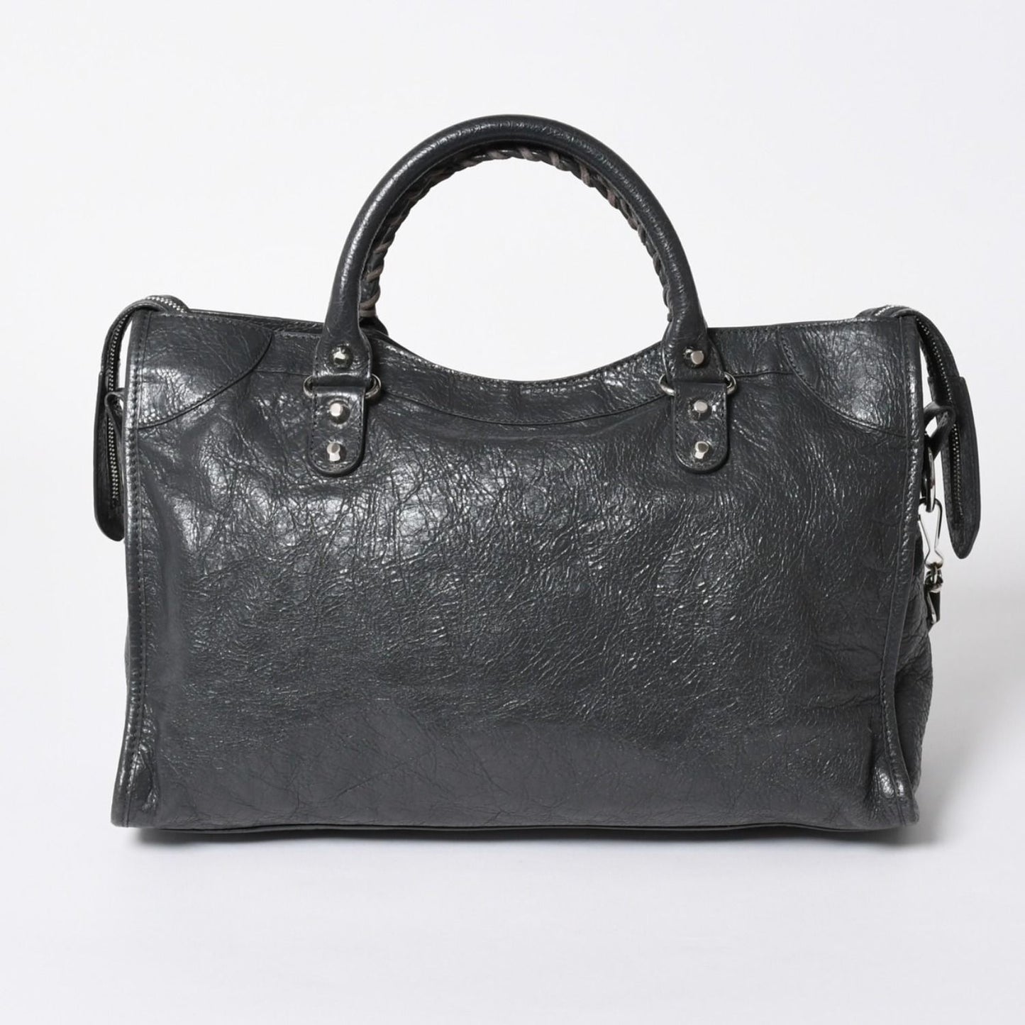 Balenciaga the City 2-Way Shoulder Bag Dark Gray Silver — view 2