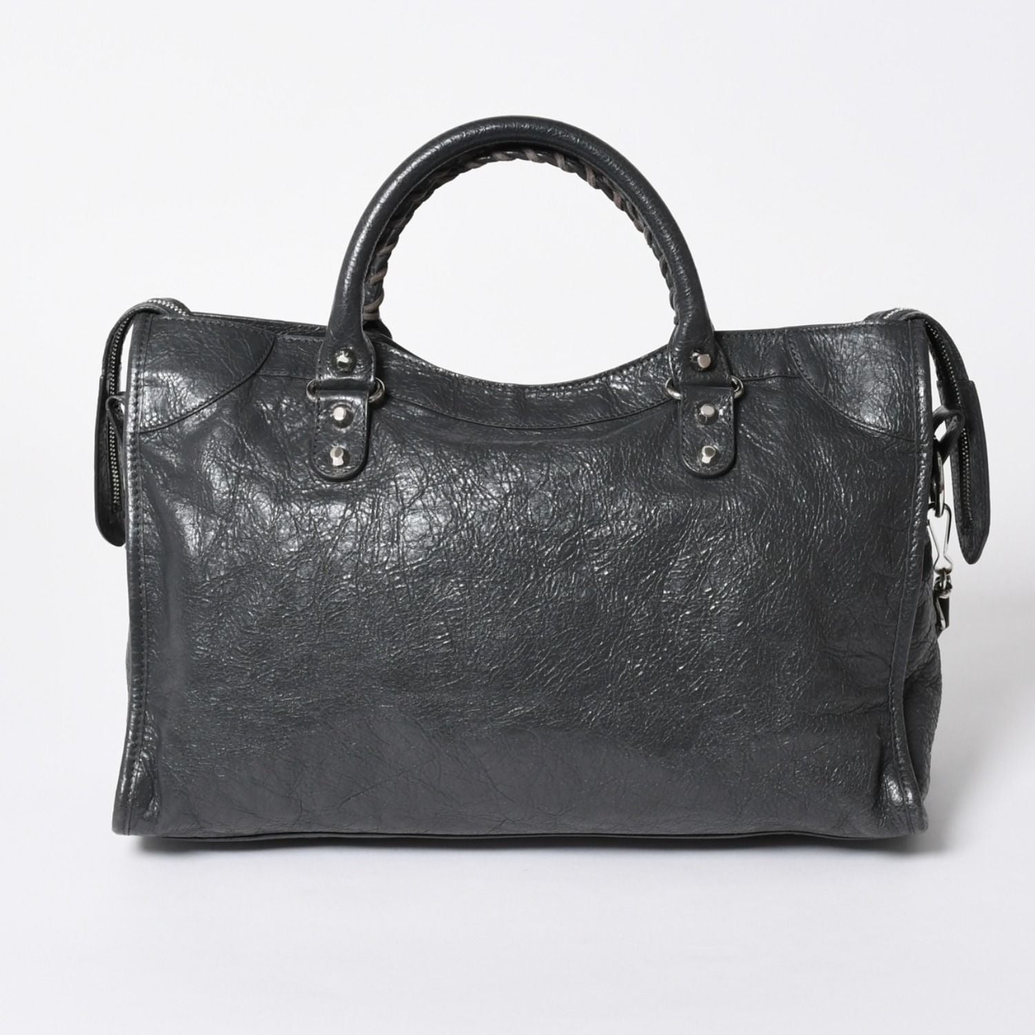 Balenciaga the City 2-Way Shoulder Bag Dark Gray Silver — view 2