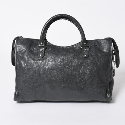 Balenciaga the City 2-Way Shoulder Bag Dark Gray Silver — view 2
