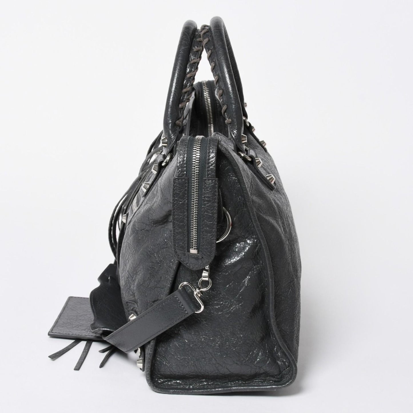Balenciaga the City 2-Way Shoulder Bag Dark Gray Silver — view 4