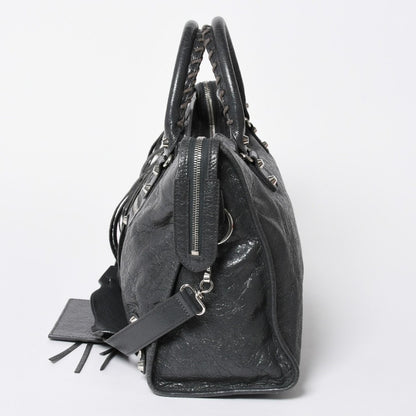Balenciaga the City 2-Way Shoulder Bag Dark Gray Silver — view 4