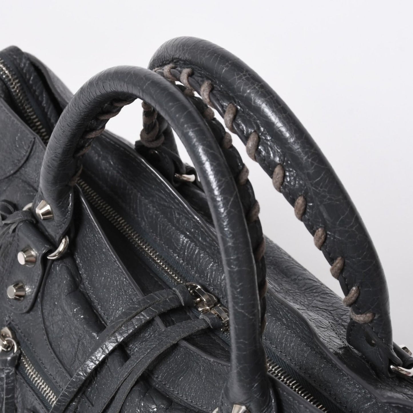 Balenciaga the City 2-Way Shoulder Bag Dark Gray Silver — view 5