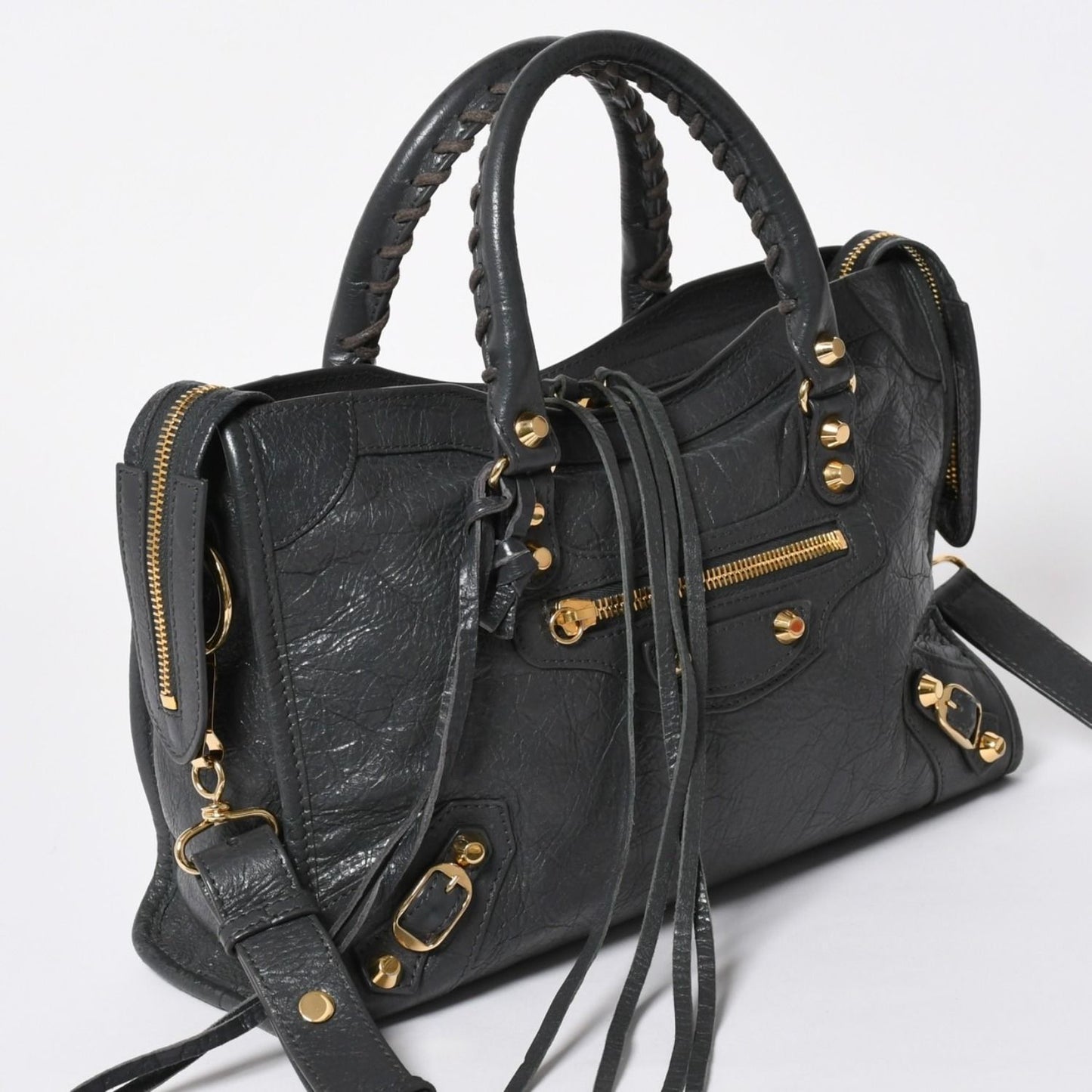 Balenciaga Classic City 2-Way Shoulder Bag Dark Gray Gold — view 3