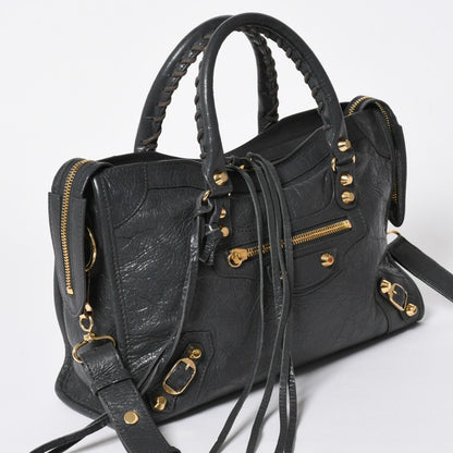 Balenciaga Classic City 2-Way Shoulder Bag Dark Gray Gold — view 3
