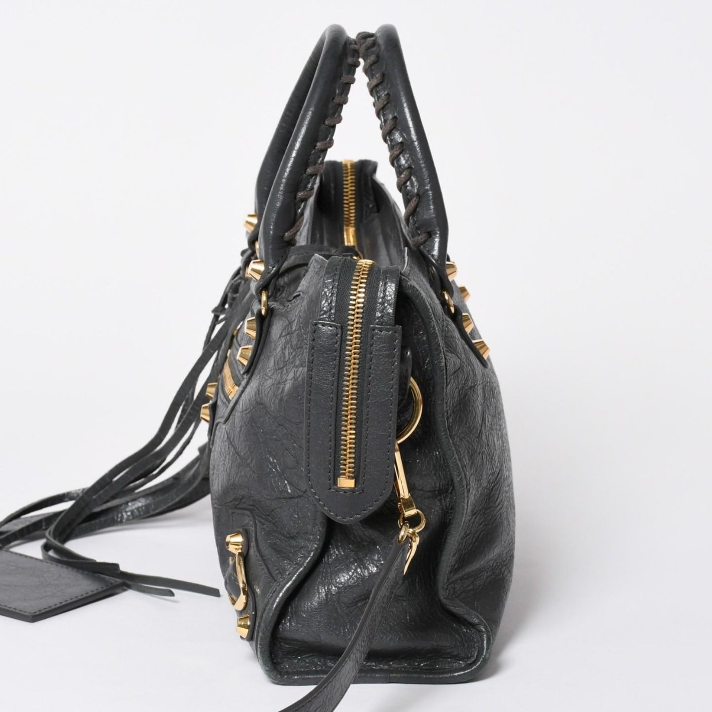 Balenciaga Classic City 2-Way Shoulder Bag Dark Gray Gold — view 4