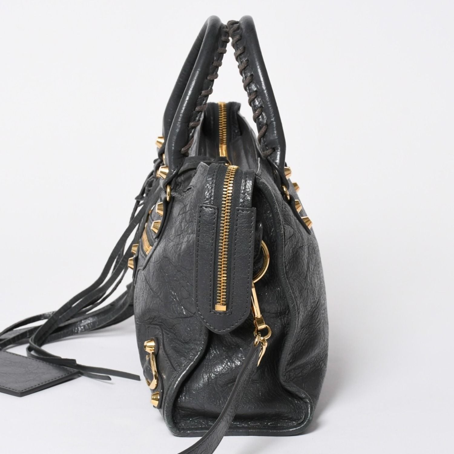 Balenciaga Classic City 2-Way Shoulder Bag Dark Gray Gold — view 4