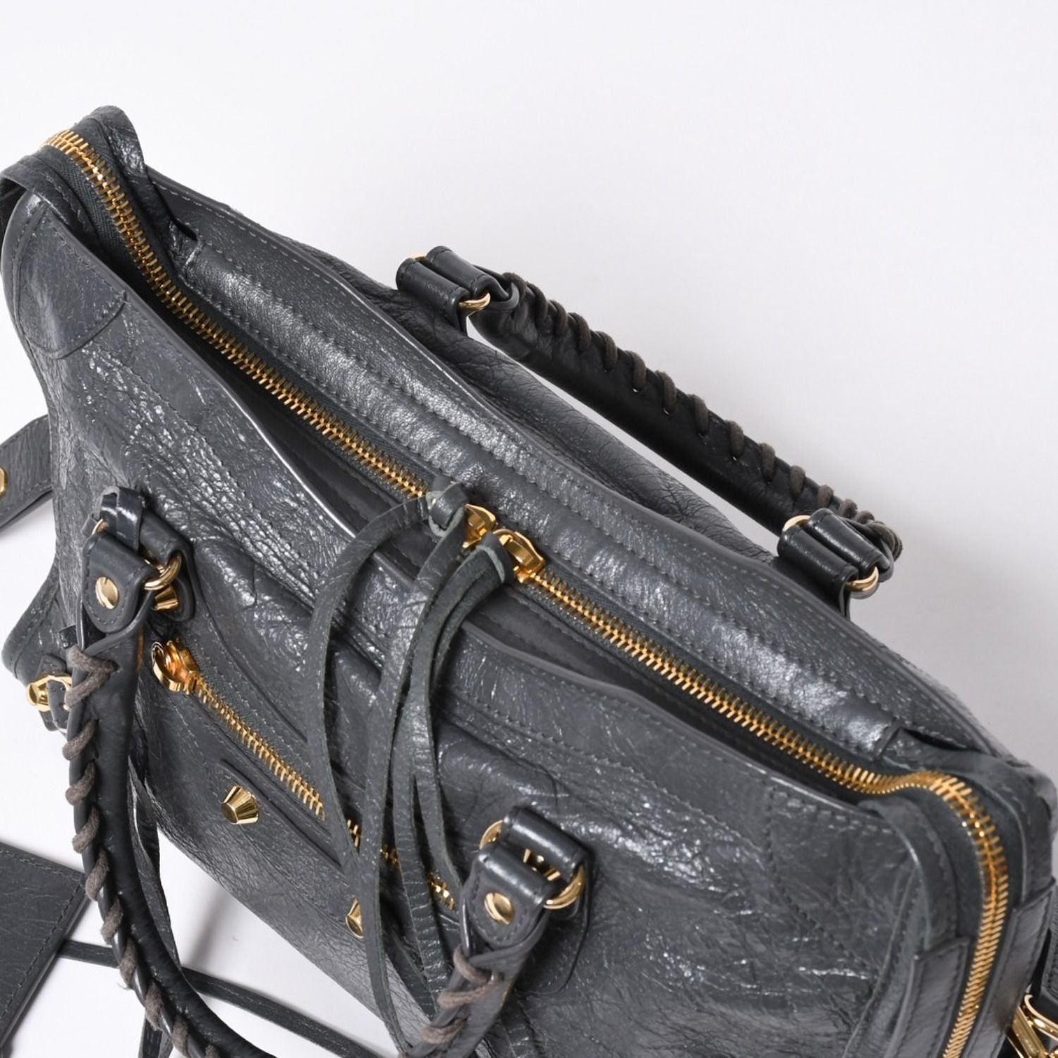 Balenciaga Classic City 2-Way Shoulder Bag Dark Gray Gold — view 8