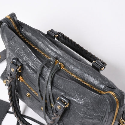 Balenciaga Classic City 2-Way Shoulder Bag Dark Gray Gold — view 8