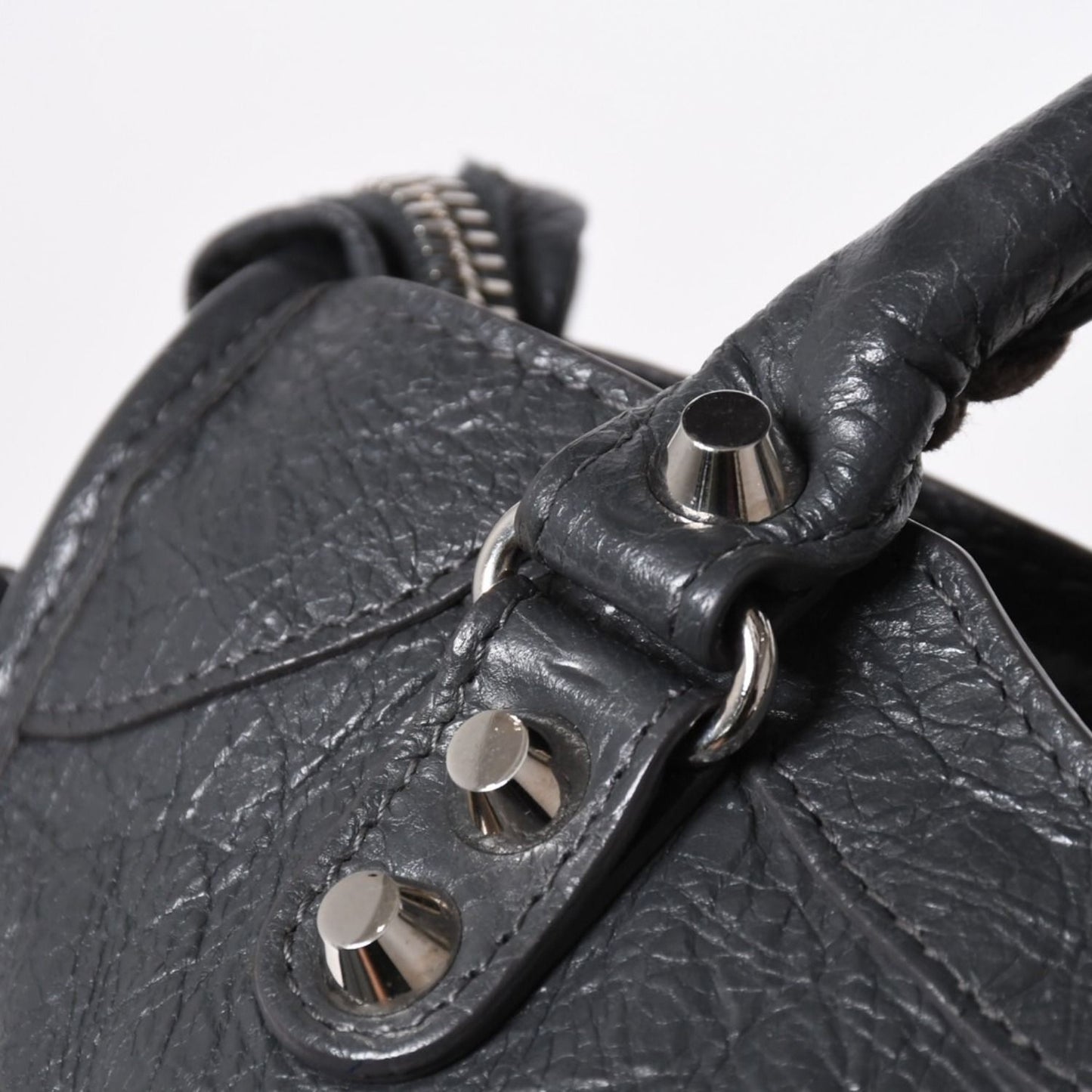 Balenciaga Classic Mini City 2-Way Shoulder Bag Dark Gray Silver — view 8
