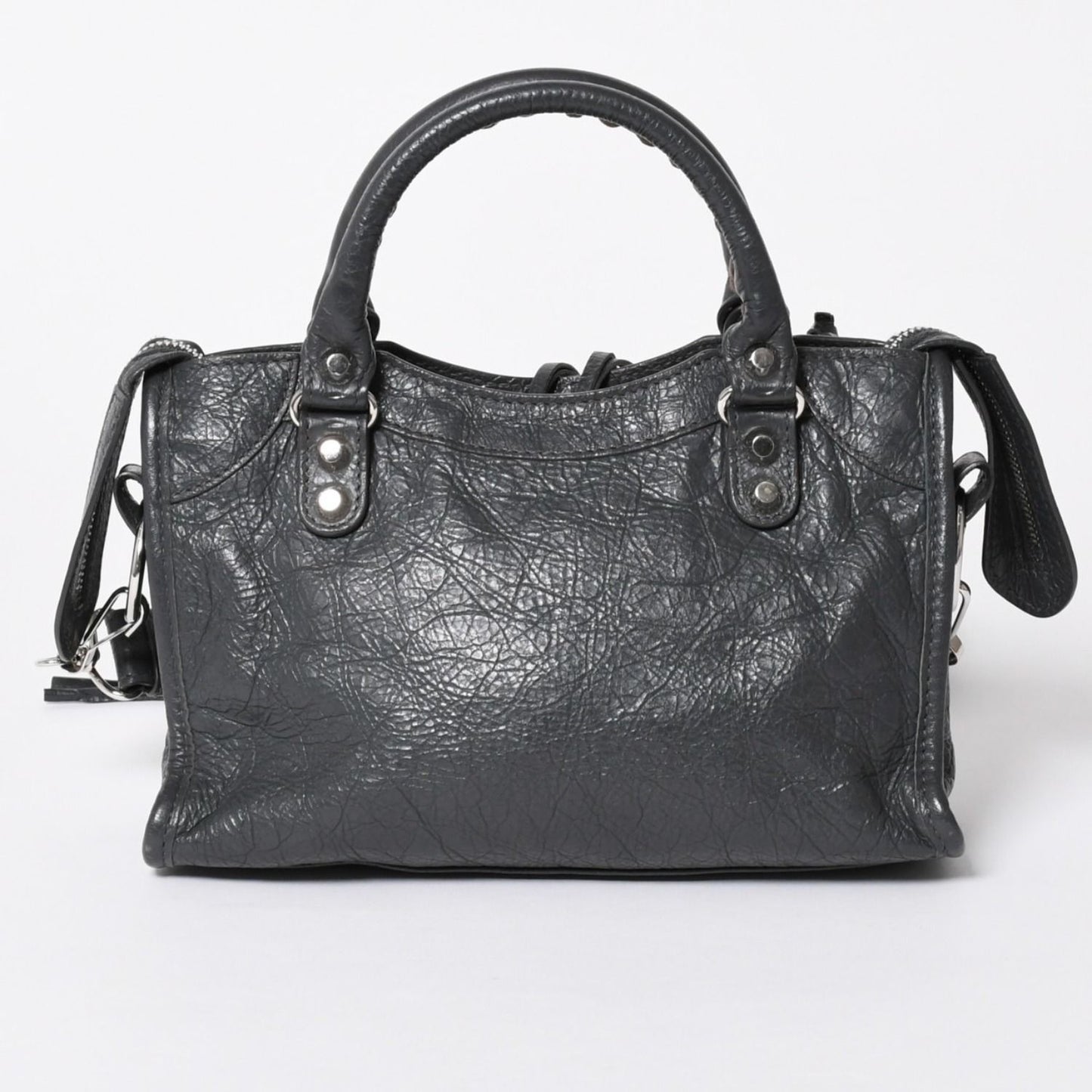 Balenciaga Classic Mini City 2-Way Shoulder Bag Dark Gray Silver — view 2
