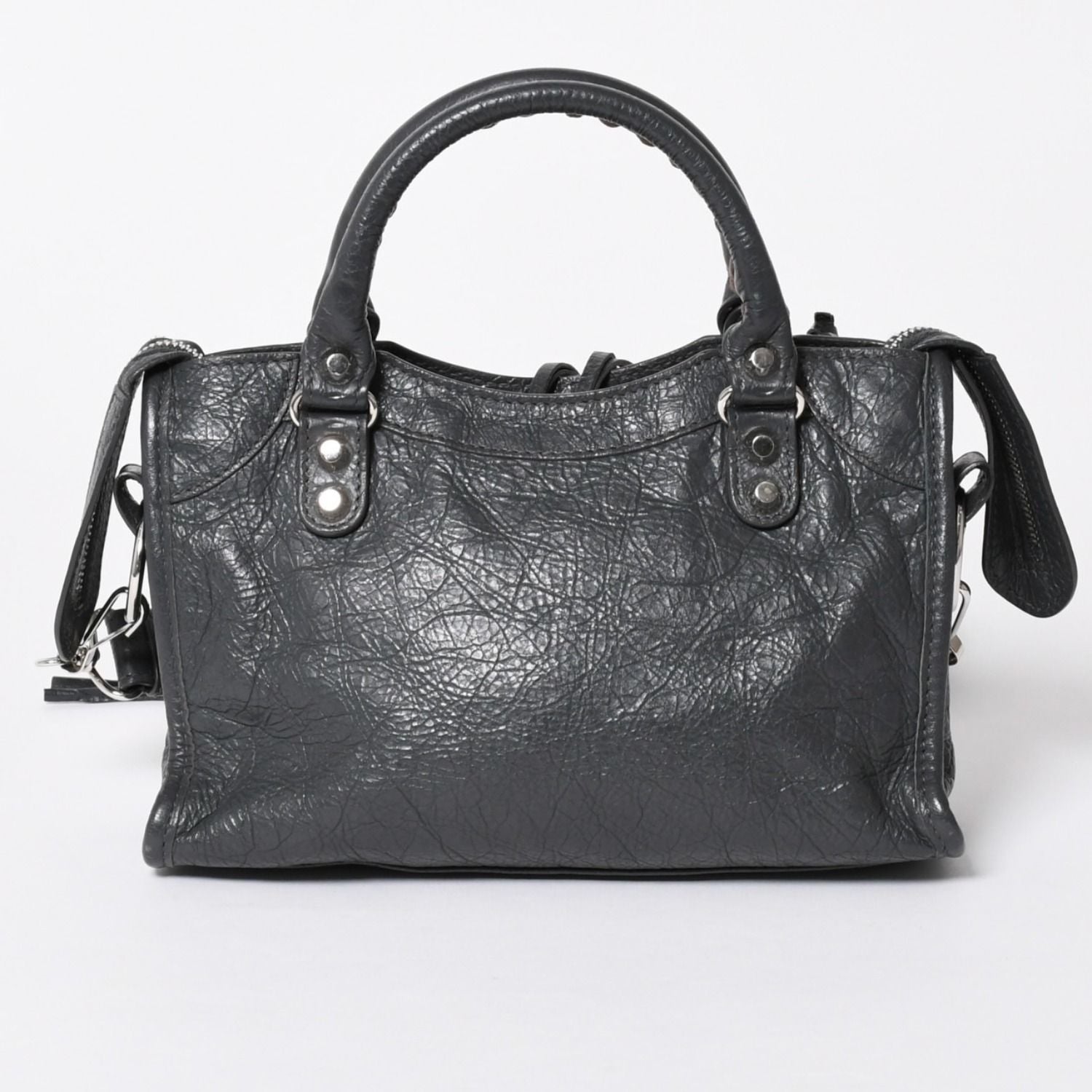 Balenciaga Classic Mini City 2-Way Shoulder Bag Dark Gray Silver — view 2