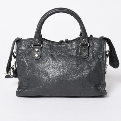 Balenciaga Classic Mini City 2-Way Shoulder Bag Dark Gray Silver — view 2