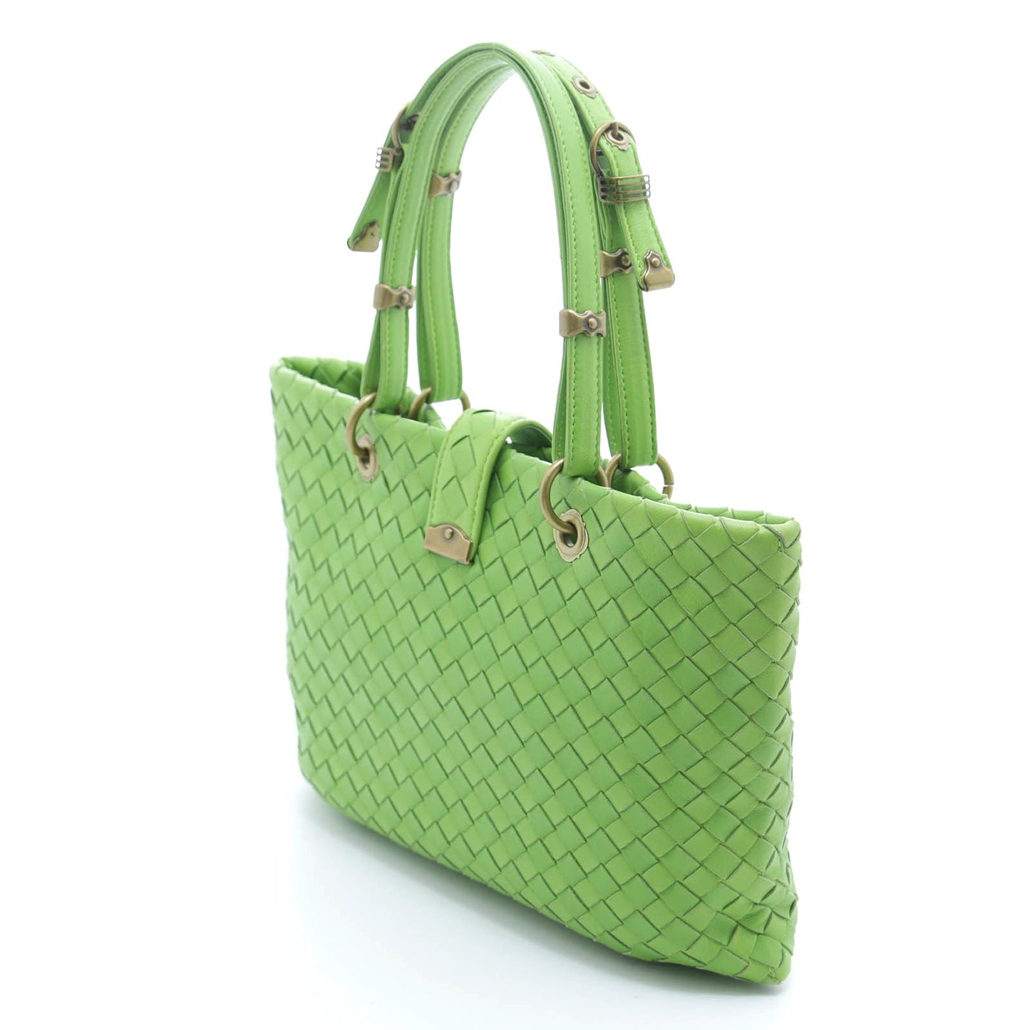 Bottega Veneta Intrecciato Capri Handbag Green Leather — view 2