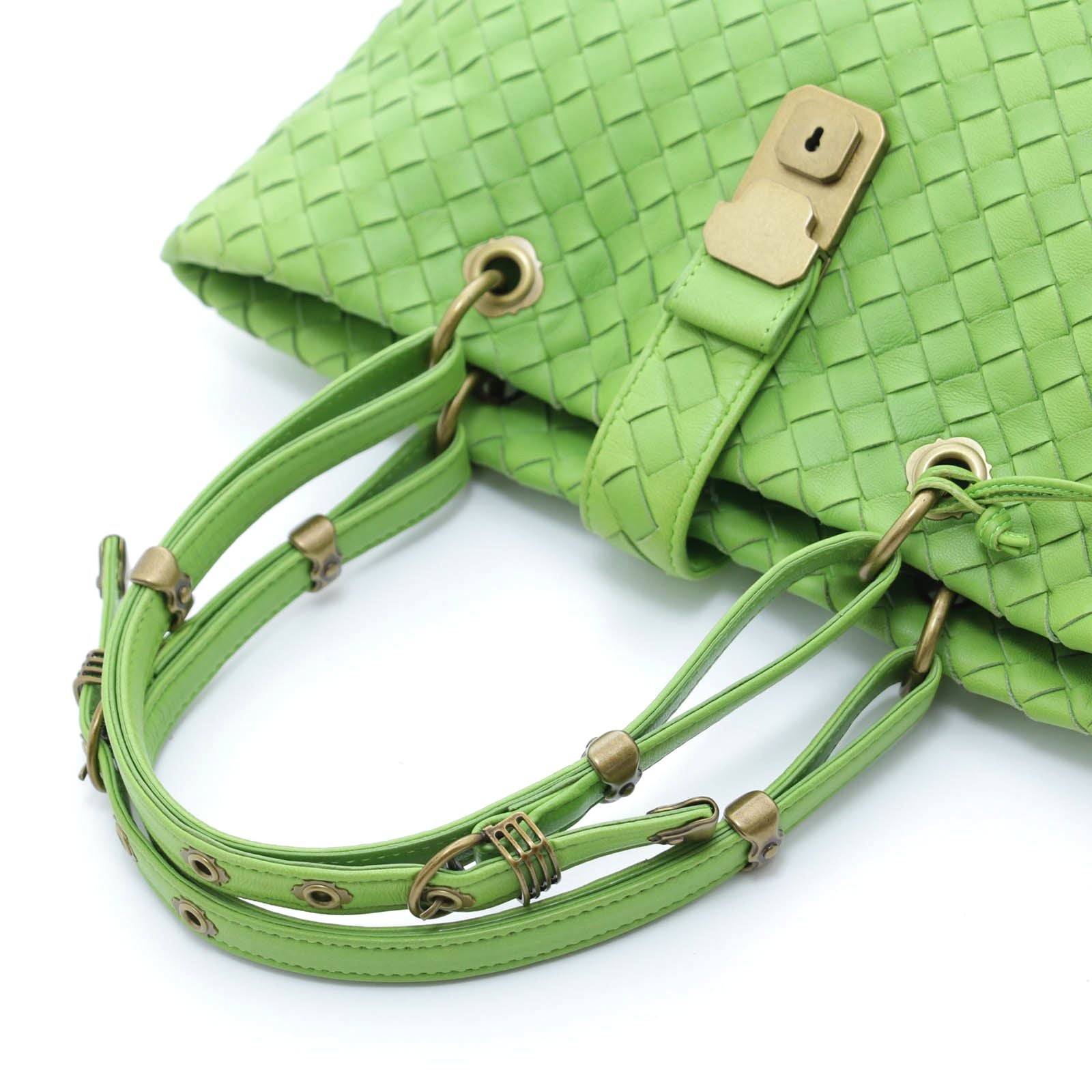 Bottega Veneta Intrecciato Capri Handbag Green Leather — view 4