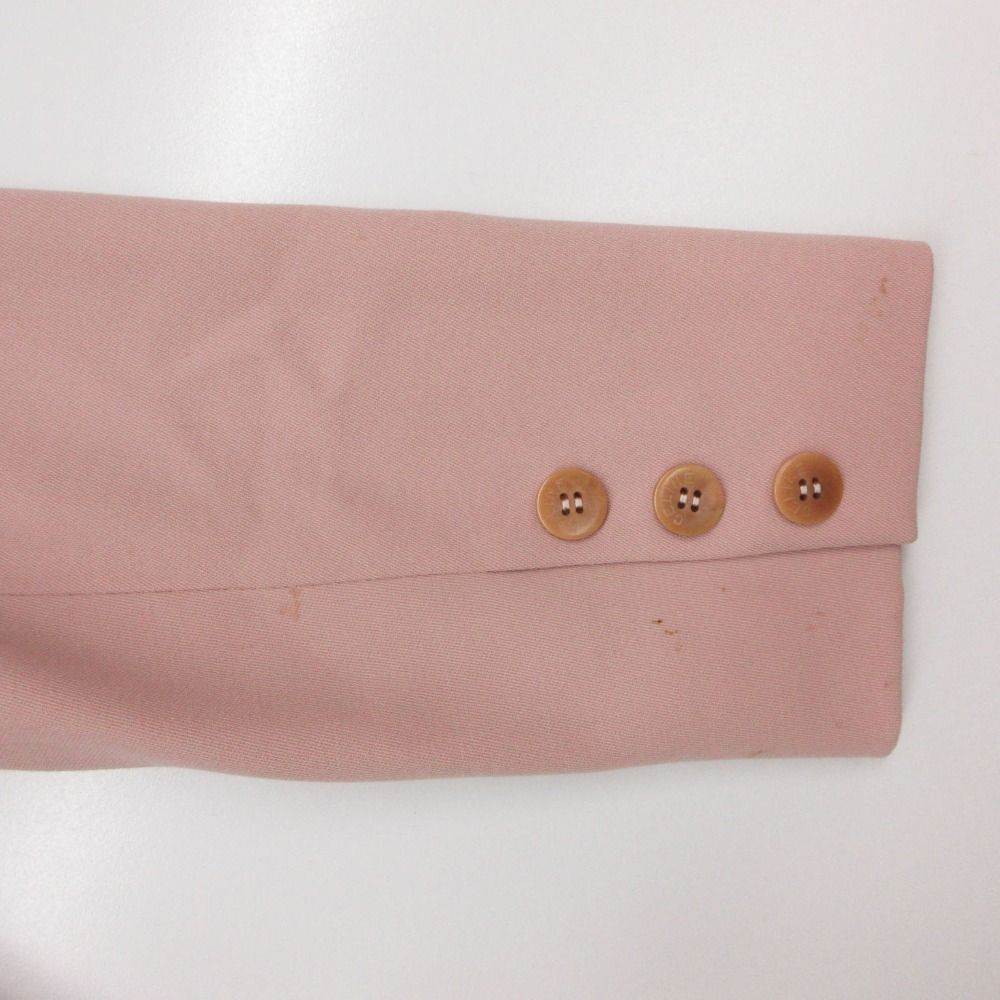 Celine Chesterfield Jacket Long Length Double Breasted Peak Lapel Pink — view 5