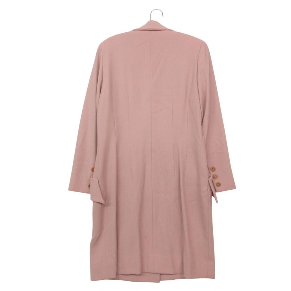 Celine Chesterfield Jacket Long Length Double Breasted Peak Lapel Pink — view 2