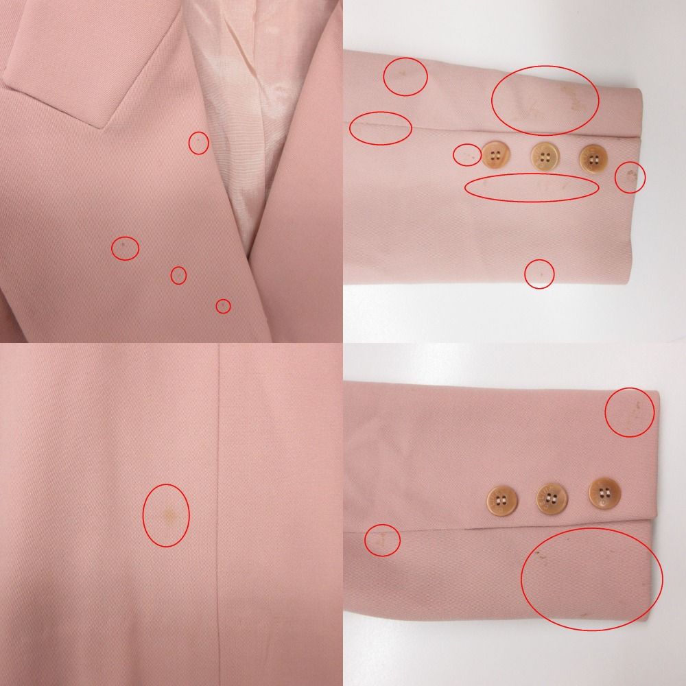Celine Chesterfield Jacket Long Length Double Breasted Peak Lapel Pink — view 8
